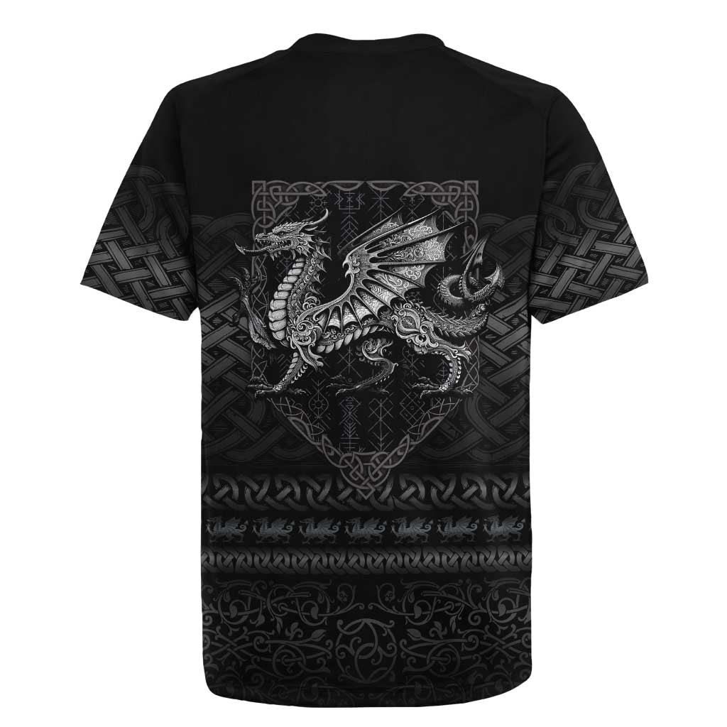 Welsh Celtic Culture Rugby Jersey Wales Y Ddraig Goch with Knot - Wonder Print Shop