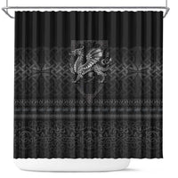 Welsh Celtic Culture Shower Curtain Wales Y Ddraig Goch with Knot - Wonder Print Shop