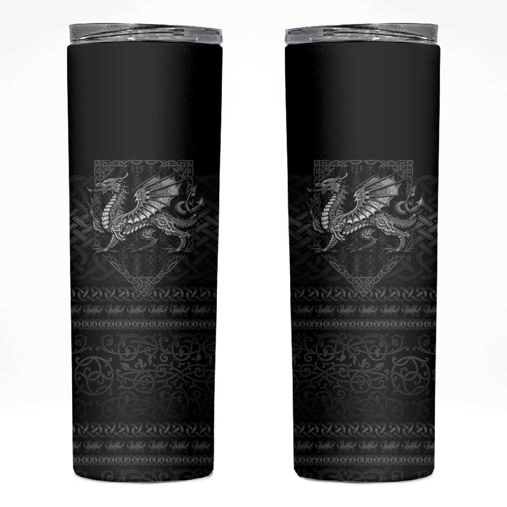 Welsh Celtic Culture Skinny Tumbler Wales Y Ddraig Goch with Knot - Wonder Print Shop