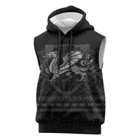 Welsh Celtic Culture Sleeveless Hoodie Wales Y Ddraig Goch with Knot - Wonder Print Shop