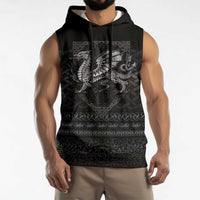 Welsh Celtic Culture Sleeveless Hoodie Wales Y Ddraig Goch with Knot - Wonder Print Shop