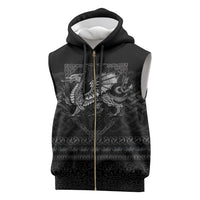 Welsh Celtic Culture Sleeveless Zip Hoodie Wales Y Ddraig Goch with Knot - Wonder Print Shop