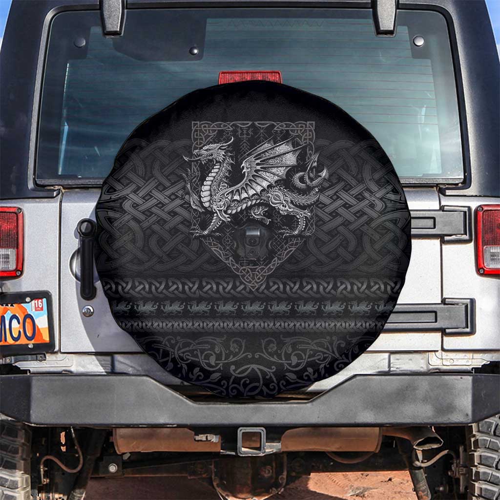 Welsh Celtic Culture Spare Tire Cover Wales Y Ddraig Goch with Knot - Wonder Print Shop