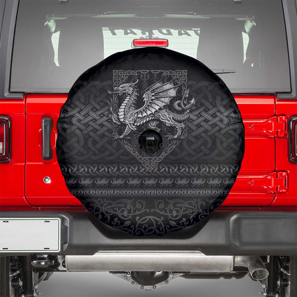 Welsh Celtic Culture Spare Tire Cover Wales Y Ddraig Goch with Knot - Wonder Print Shop