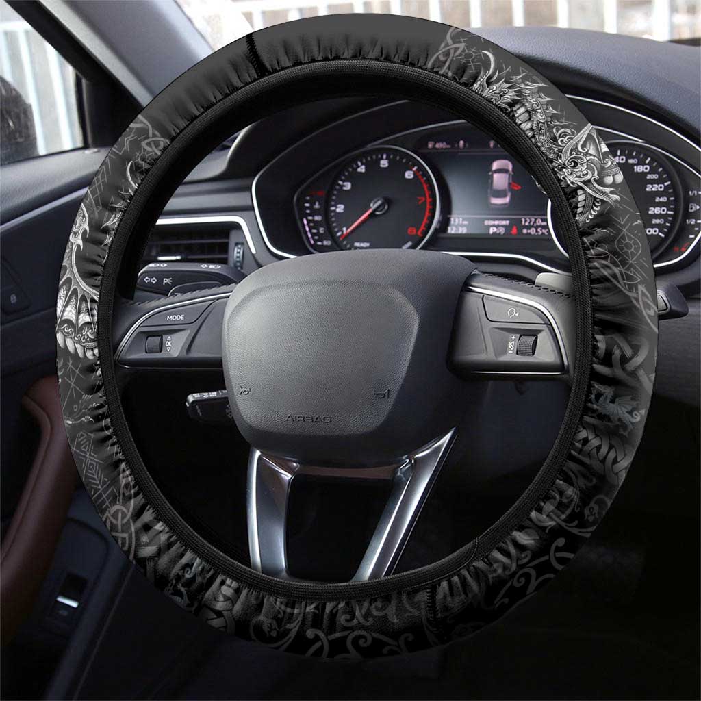 Welsh Celtic Culture Steering Wheel Cover Wales Y Ddraig Goch with Knot - Wonder Print Shop