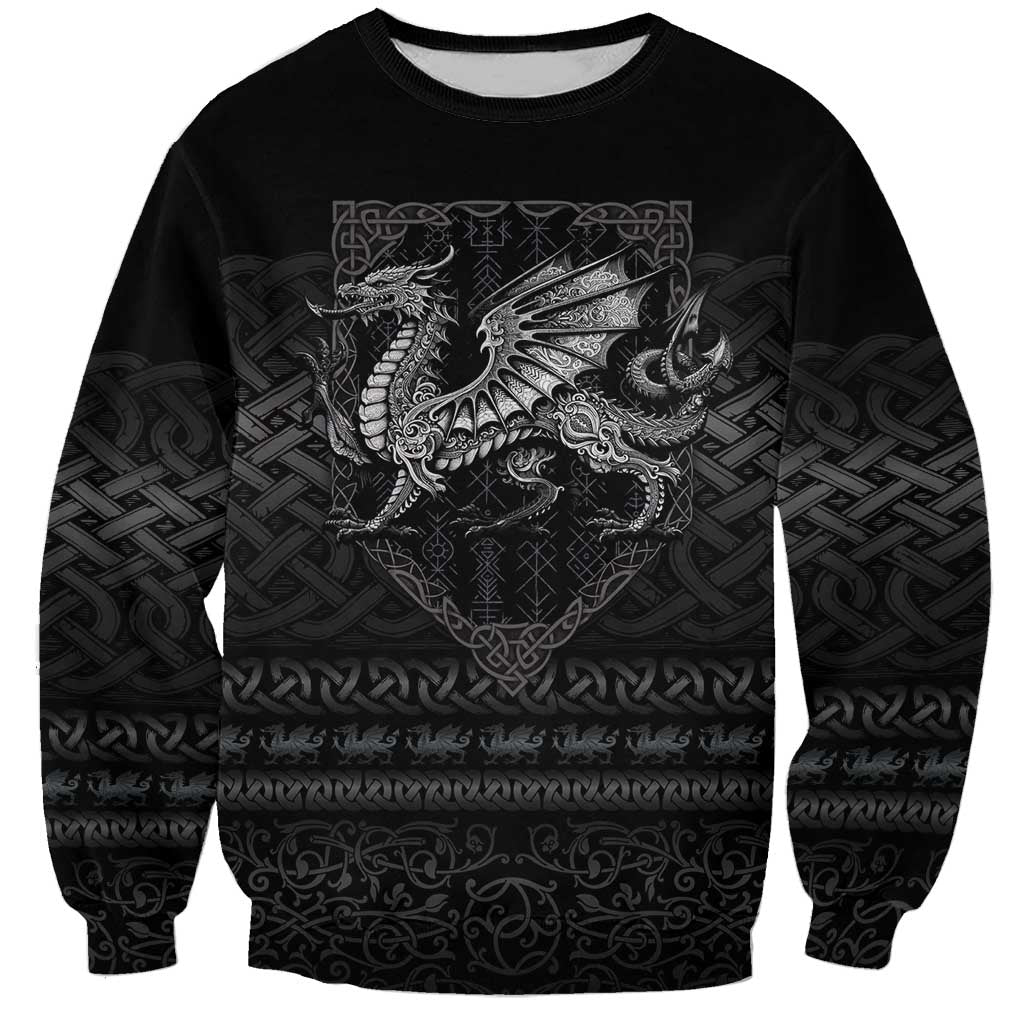 Welsh Celtic Culture Sweatshirt Wales Y Ddraig Goch with Knot - Wonder Print Shop