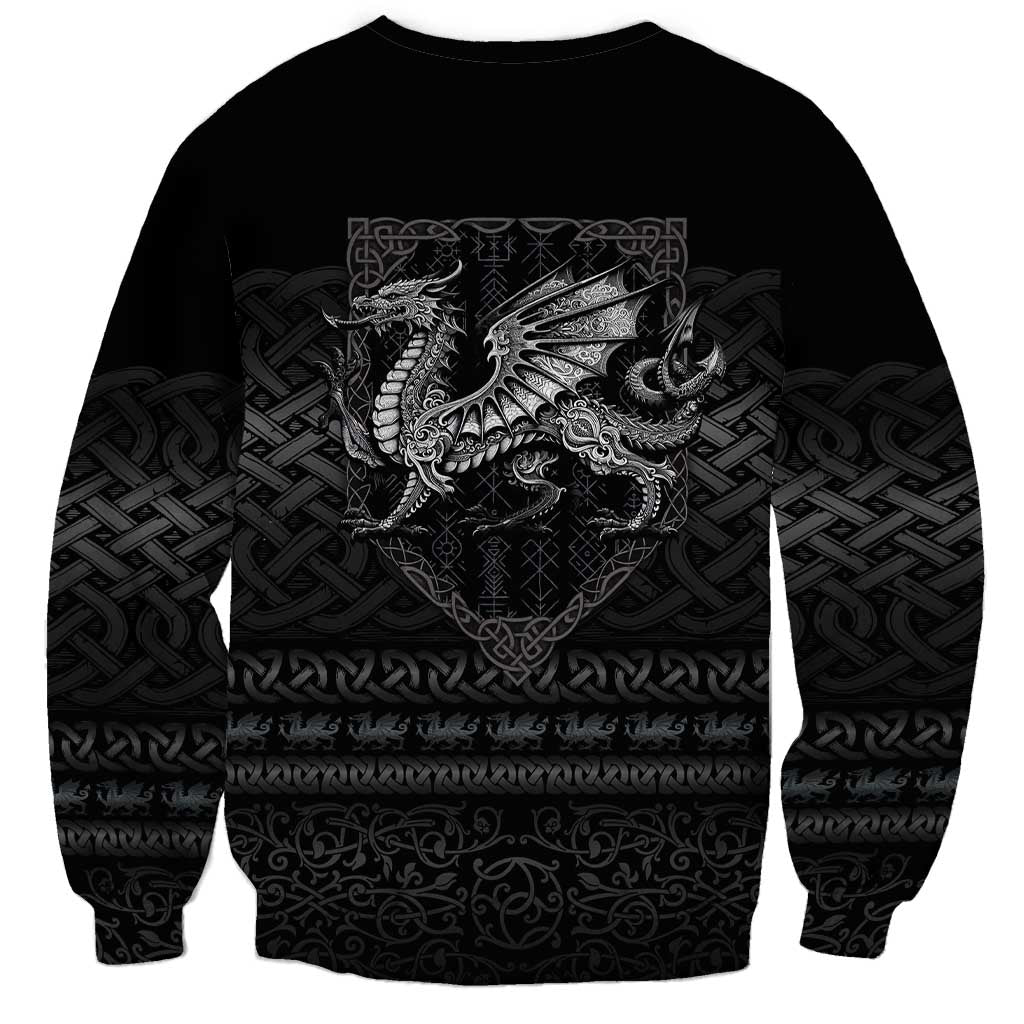 Welsh Celtic Culture Sweatshirt Wales Y Ddraig Goch with Knot - Wonder Print Shop