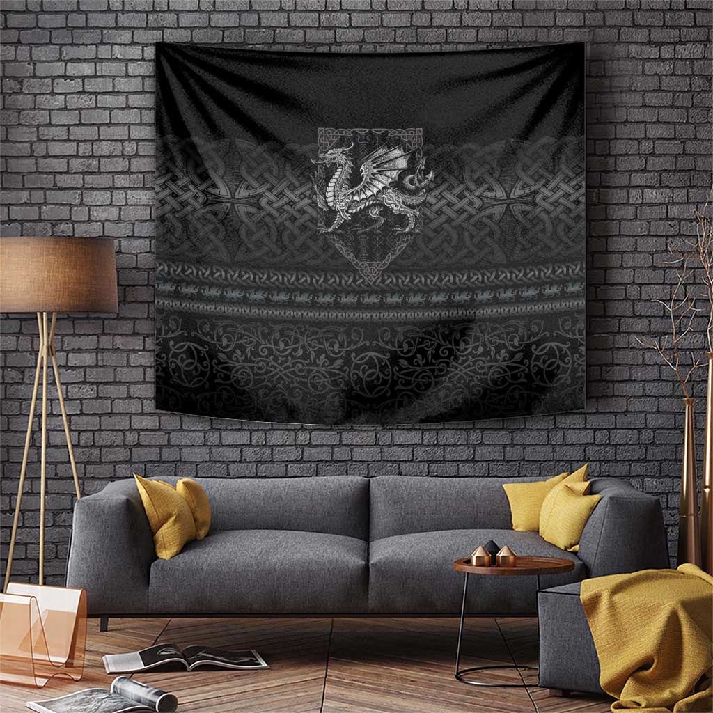 Welsh Celtic Culture Tapestry Wales Y Ddraig Goch with Knot - Wonder Print Shop