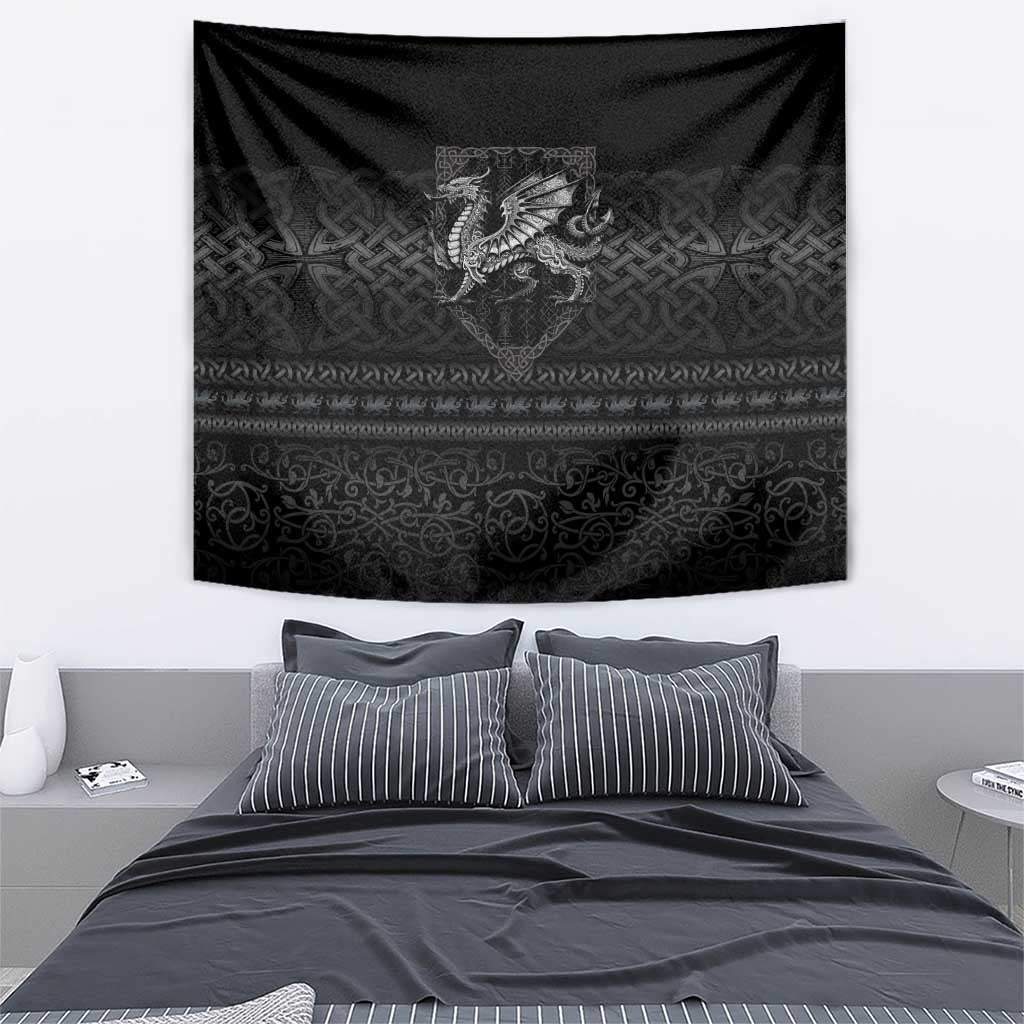 Welsh Celtic Culture Tapestry Wales Y Ddraig Goch with Knot - Wonder Print Shop