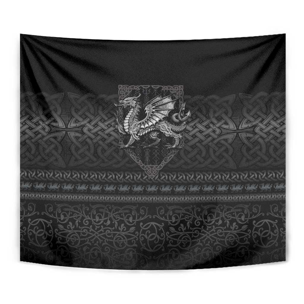 Welsh Celtic Culture Tapestry Wales Y Ddraig Goch with Knot - Wonder Print Shop