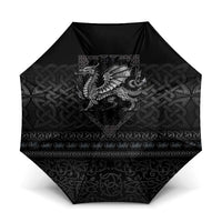 Welsh Celtic Culture Umbrella Wales Y Ddraig Goch with Knot - Wonder Print Shop