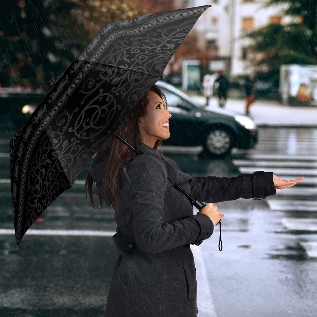 Welsh Celtic Culture Umbrella Wales Y Ddraig Goch with Knot - Wonder Print Shop