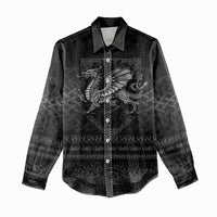 Welsh Celtic Culture Women Casual Shirt Wales Y Ddraig Goch with Knot - Wonder Print Shop
