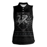 Welsh Celtic Culture Women Sleeveless Polo Shirt Wales Y Ddraig Goch with Knot - Wonder Print Shop