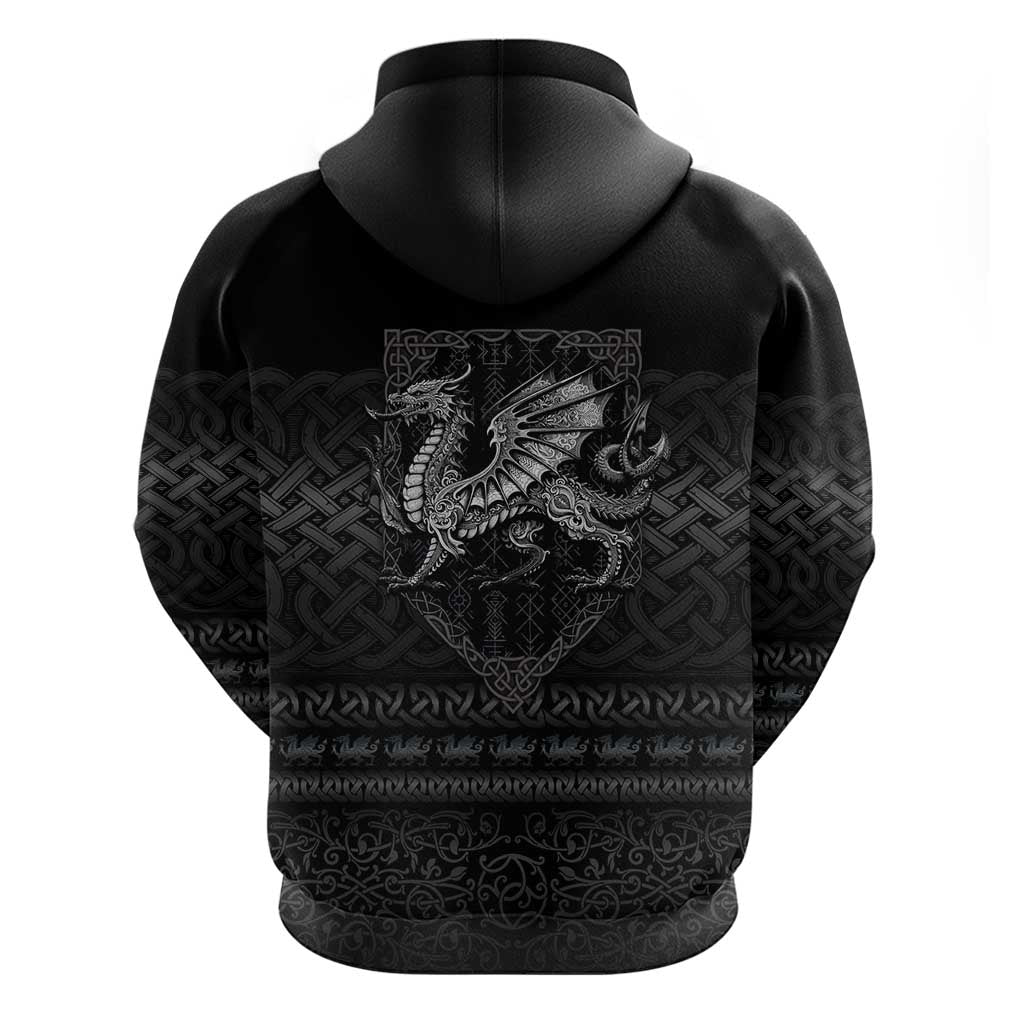 Welsh Celtic Culture Zip Hoodie Wales Y Ddraig Goch with Knot - Wonder Print Shop