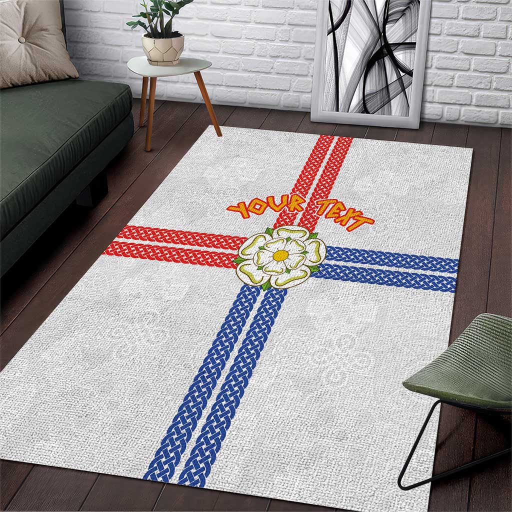 Personalized Yorkshire Celtic Heritage Area Rug Cross Style - Wonder Print Shop