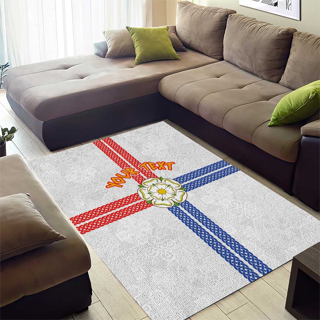 Personalized Yorkshire Celtic Heritage Area Rug Cross Style - Wonder Print Shop