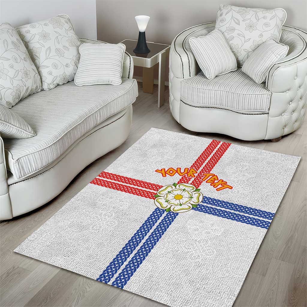 Personalized Yorkshire Celtic Heritage Area Rug Cross Style - Wonder Print Shop
