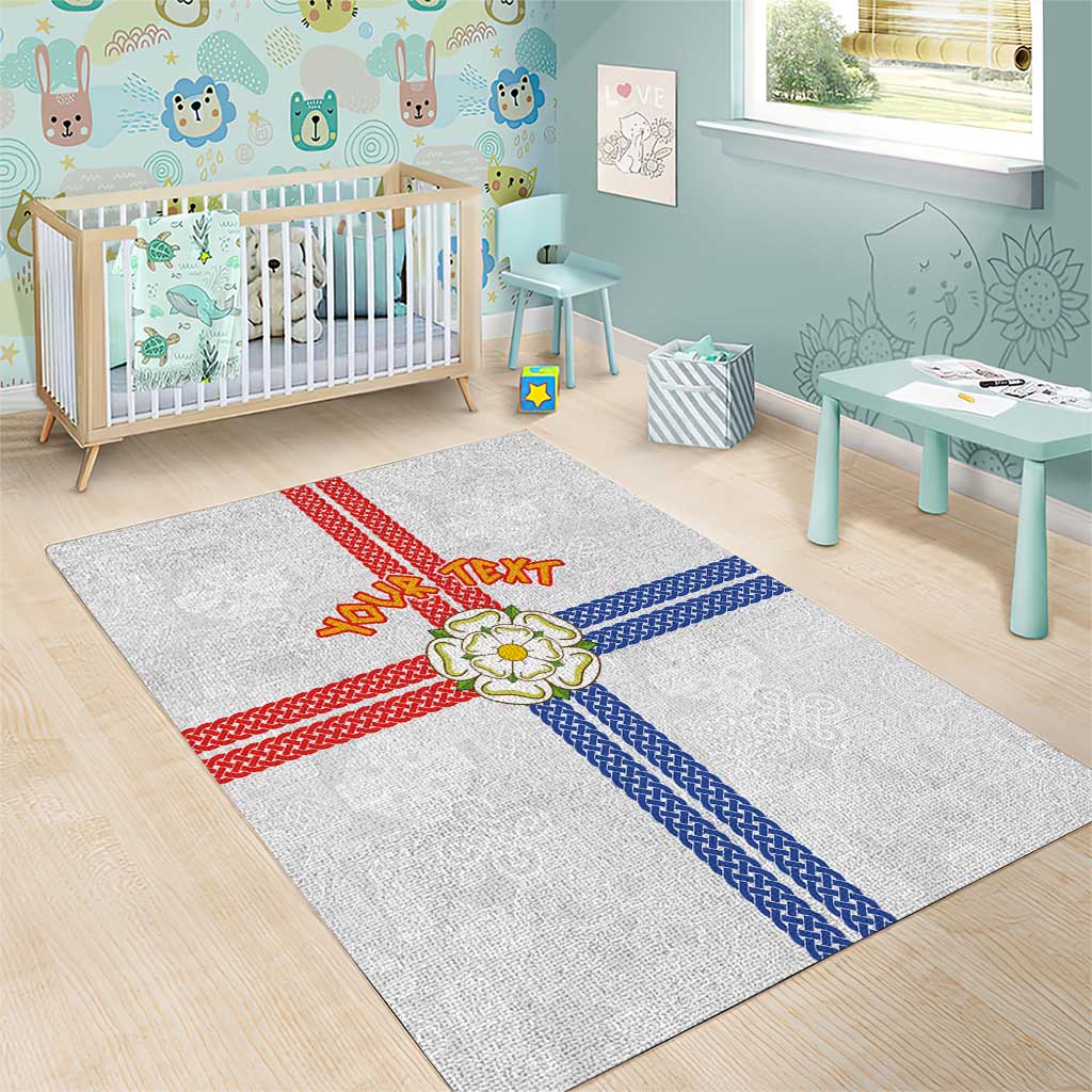 Personalized Yorkshire Celtic Heritage Area Rug Cross Style - Wonder Print Shop