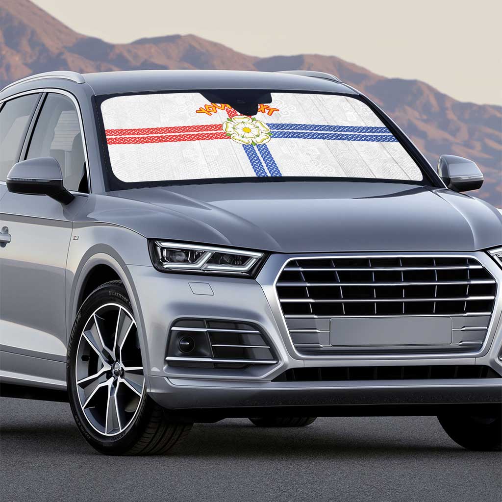 Personalized Yorkshire Celtic Heritage Auto Sun Shade Cross Style - Wonder Print Shop