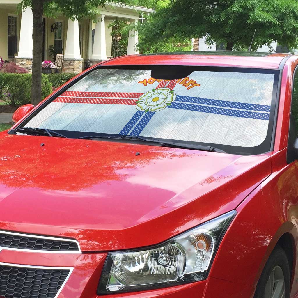 Personalized Yorkshire Celtic Heritage Auto Sun Shade Cross Style - Wonder Print Shop