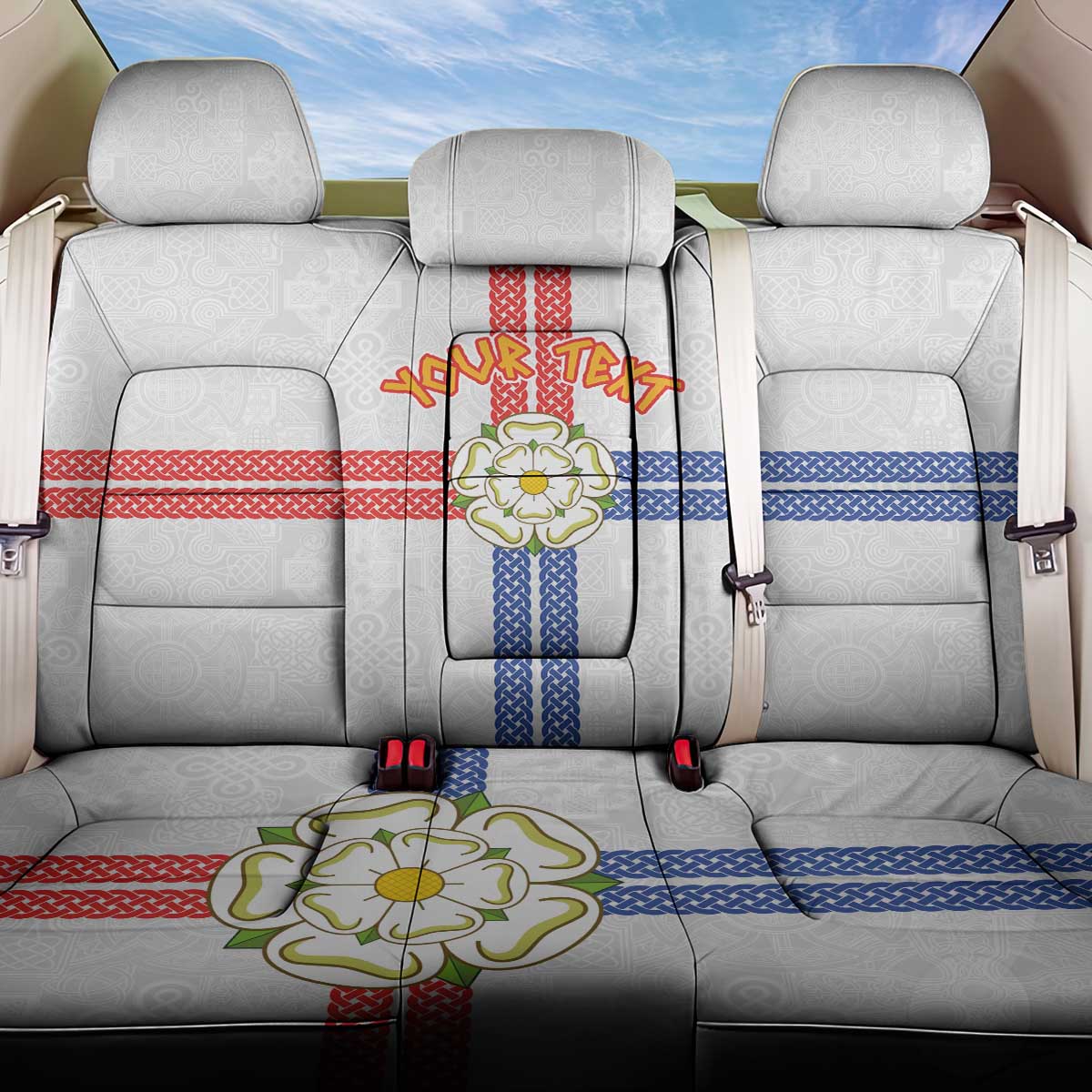 Personalized Yorkshire Celtic Heritage Back Car Seat Cover Cross Style - Wonder Print Shop