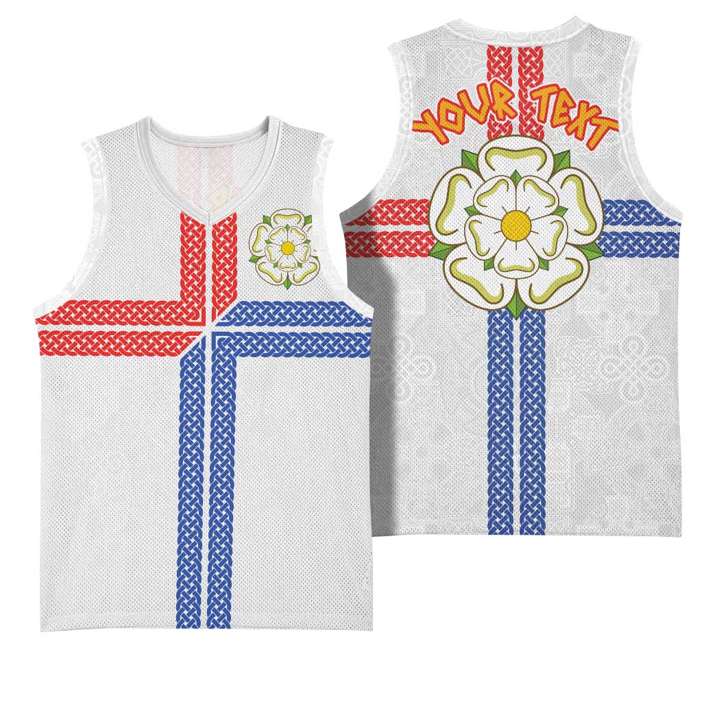 Personalized Yorkshire Celtic Heritage Basketball Jersey Cross Style - Wonder Print Shop