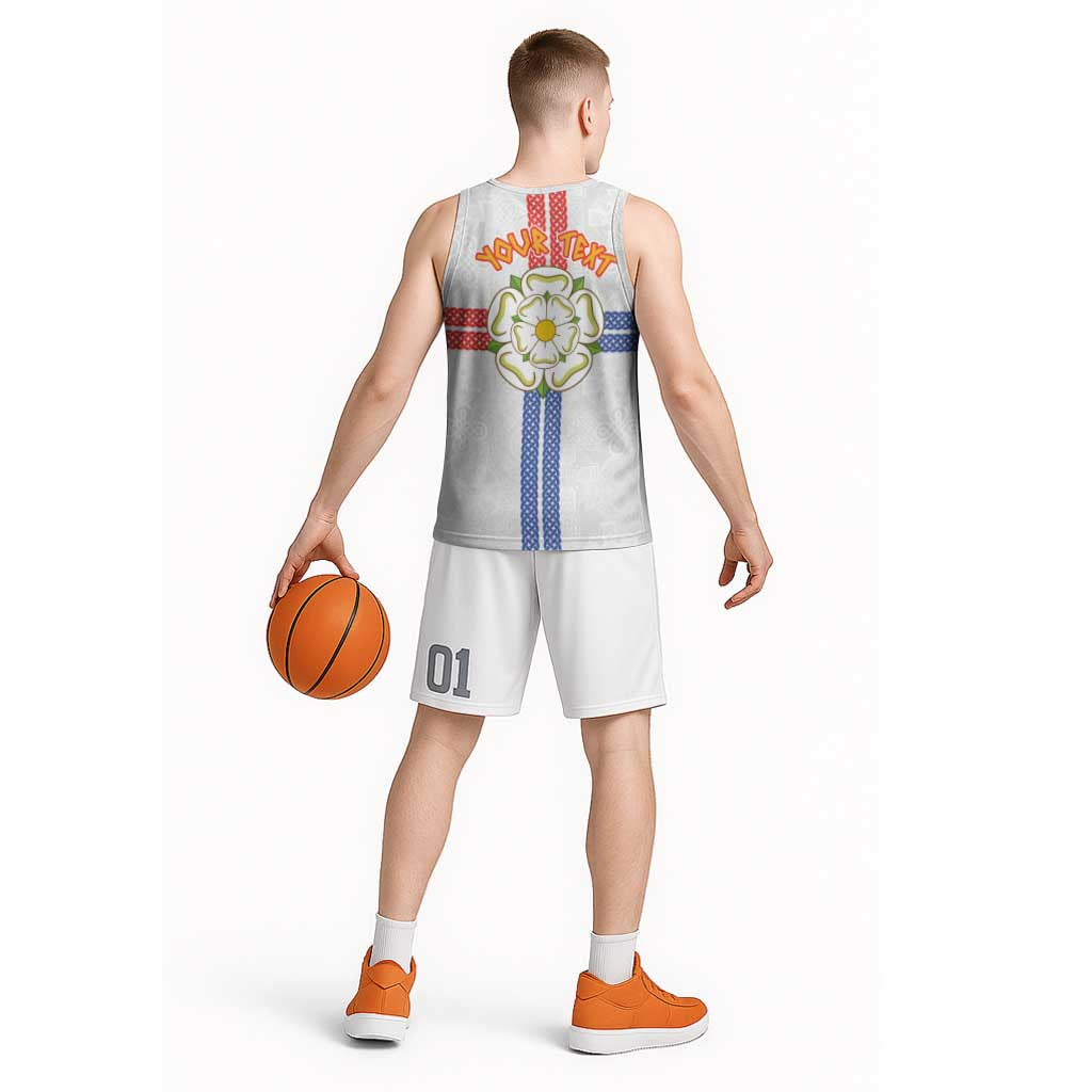 Personalized Yorkshire Celtic Heritage Basketball Jersey Cross Style - Wonder Print Shop
