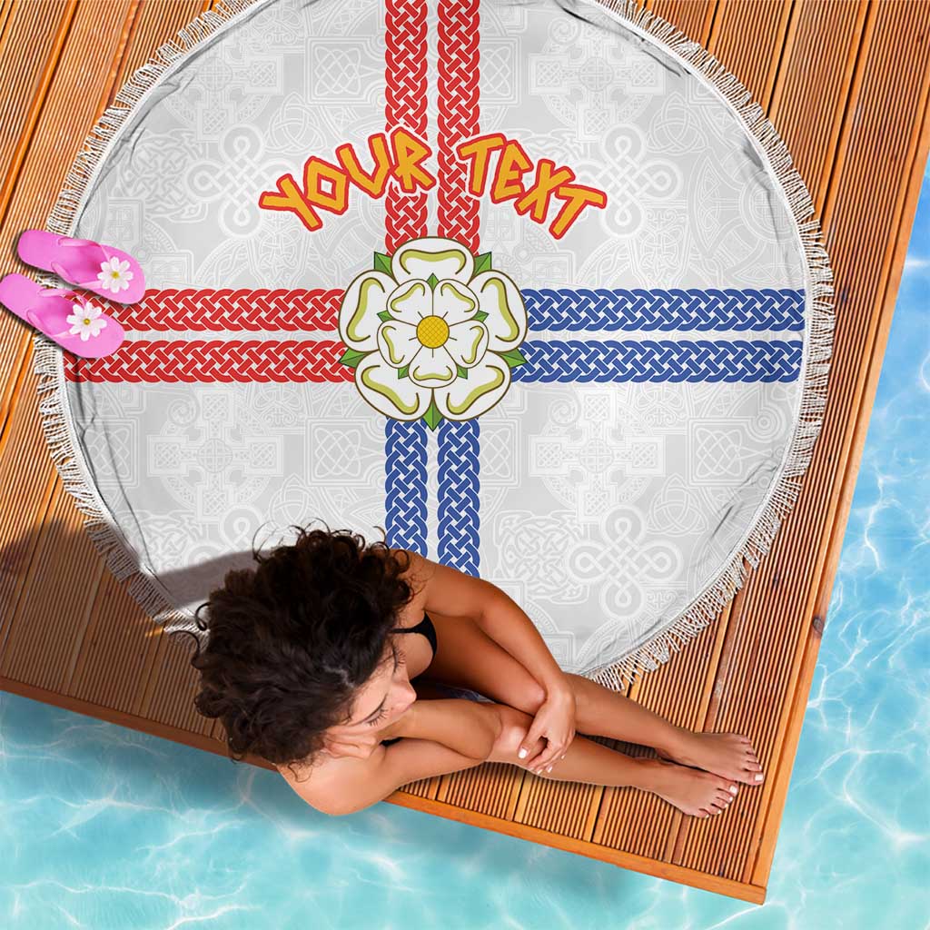 Personalized Yorkshire Celtic Heritage Beach Blanket Cross Style - Wonder Print Shop