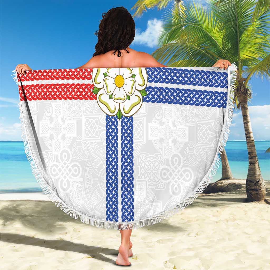 Personalized Yorkshire Celtic Heritage Beach Blanket Cross Style - Wonder Print Shop