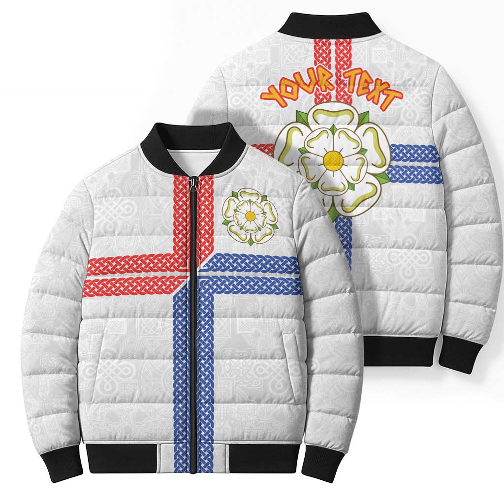 Personalized Yorkshire Celtic Heritage Bomber Puffer Jacket Cross Style - Wonder Print Shop