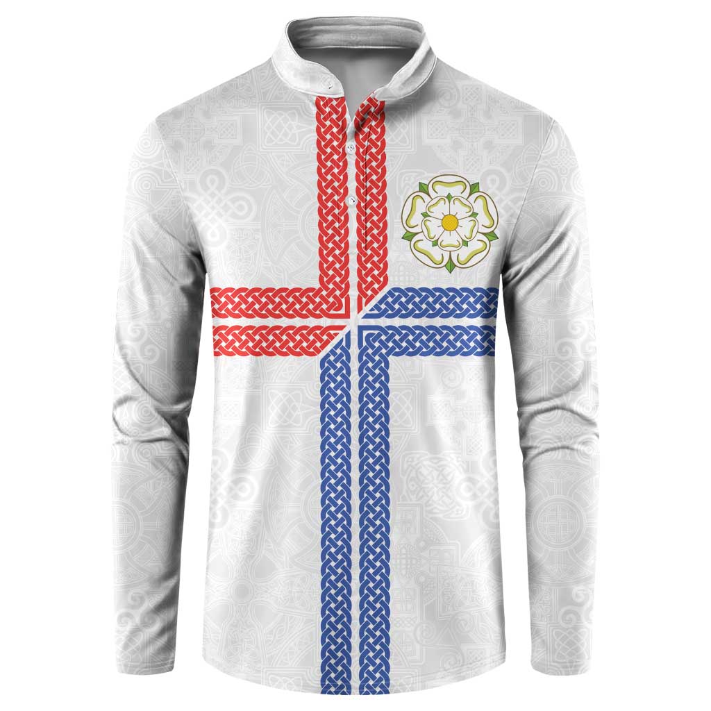 Personalized Yorkshire Celtic Heritage Button Sweatshirt Cross Style - Wonder Print Shop