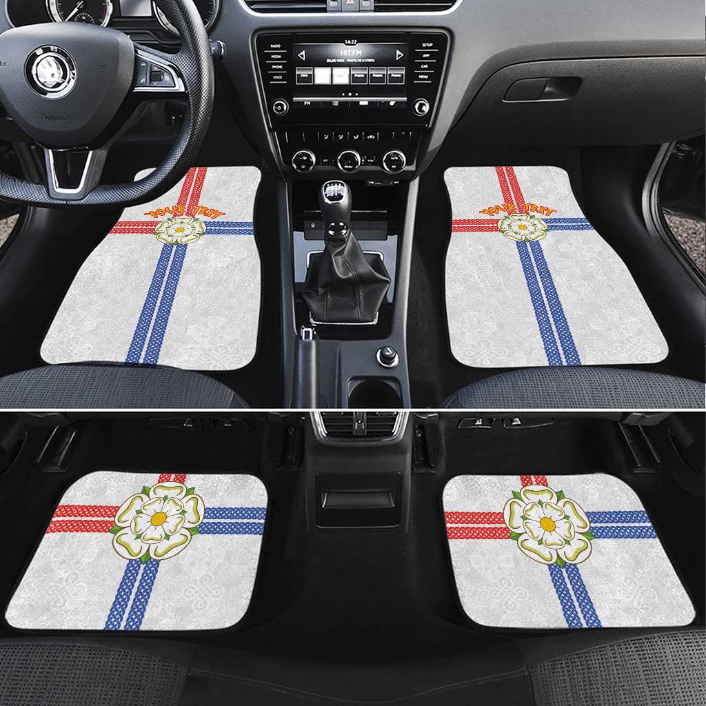 Personalized Yorkshire Celtic Heritage Car Mats Cross Style - Wonder Print Shop