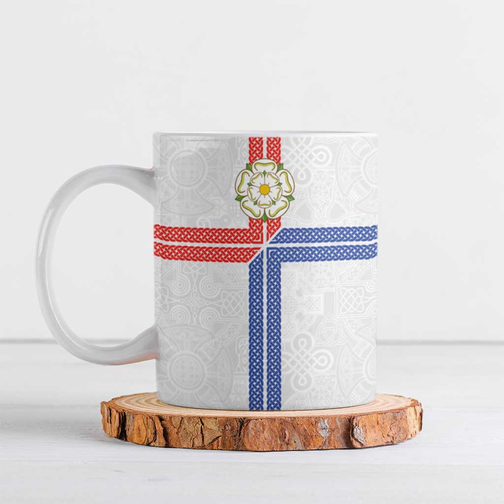 Personalized Yorkshire Celtic Heritage Ceramic Mug Cross Style - Wonder Print Shop