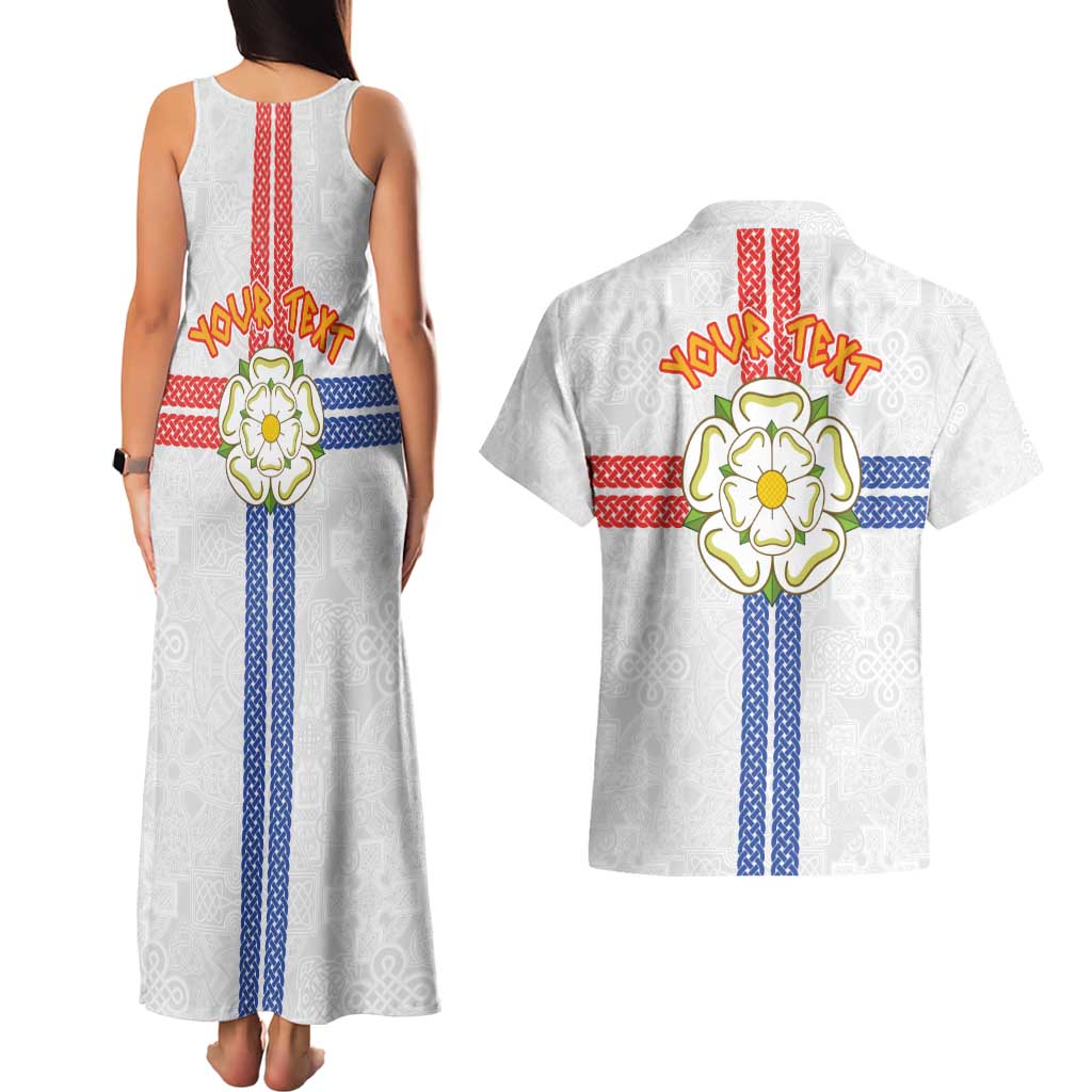 Personalized Yorkshire Celtic Heritage Couples Matching Tank Maxi Dress and Hawaiian Shirt Cross Style - Wonder Print Shop
