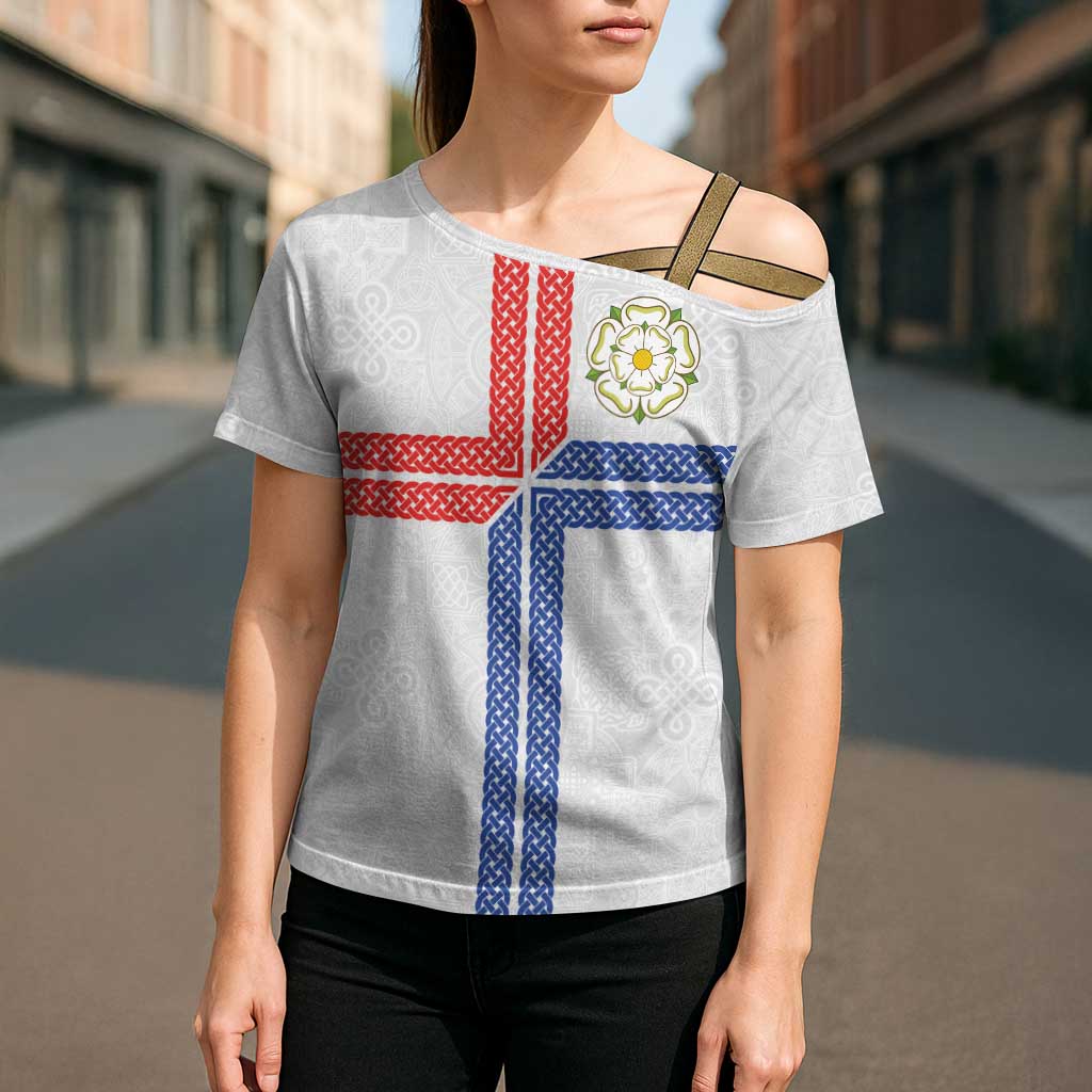 Personalized Yorkshire Celtic Heritage Cross Shoulder Shirt Cross Style - Wonder Print Shop