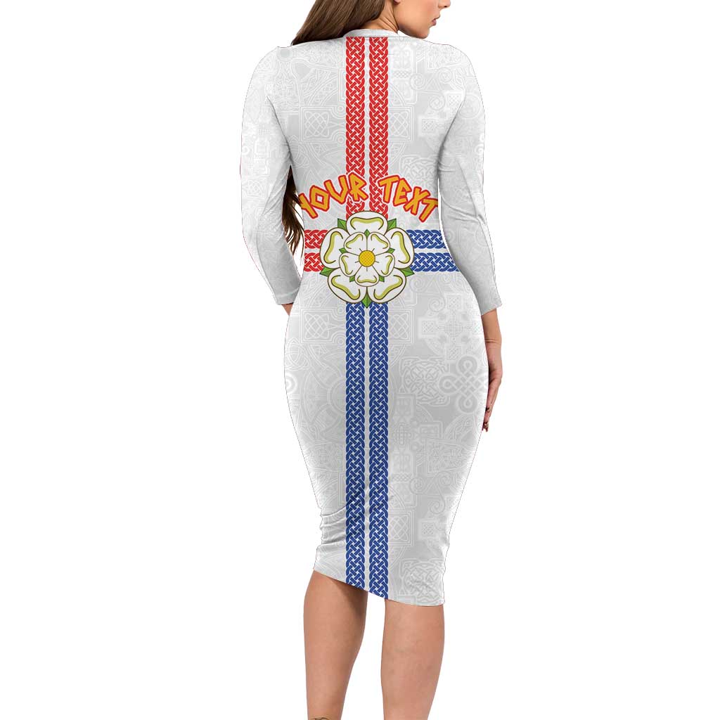 Personalized Yorkshire Celtic Heritage Family Matching Long Sleeve Bodycon Dress and Hawaiian Shirt Cross Style - Wonder Print Shop