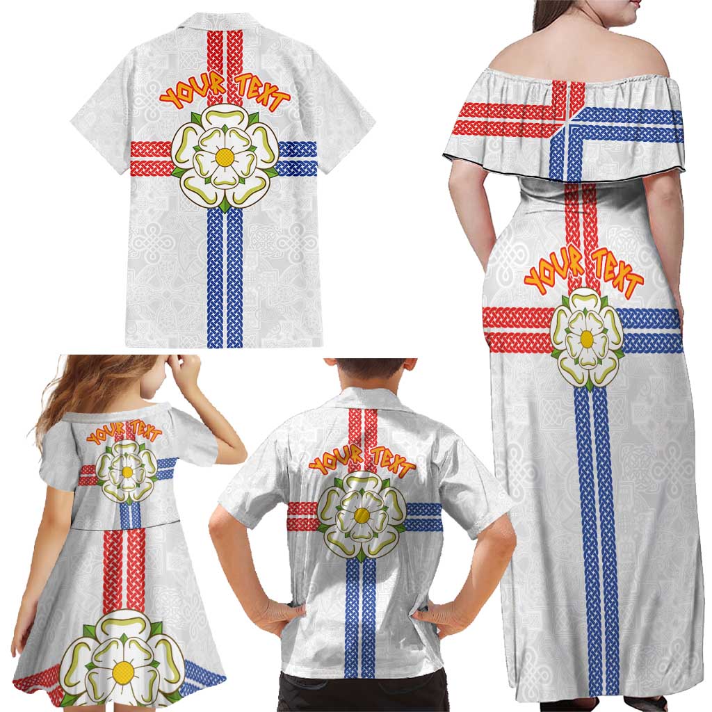 Personalized Yorkshire Celtic Heritage Family Matching Off Shoulder Maxi Dress and Hawaiian Shirt Cross Style - Wonder Print Shop