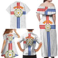 Personalized Yorkshire Celtic Heritage Family Matching Off Shoulder Maxi Dress and Hawaiian Shirt Cross Style - Wonder Print Shop