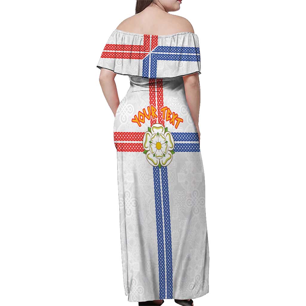 Personalized Yorkshire Celtic Heritage Family Matching Off Shoulder Maxi Dress and Hawaiian Shirt Cross Style - Wonder Print Shop