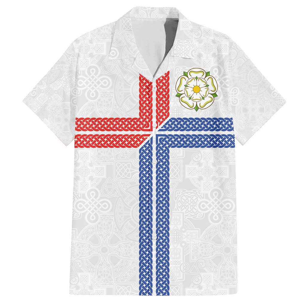 Personalized Yorkshire Celtic Heritage Family Matching Off Shoulder Short Dress and Hawaiian Shirt Cross Style - Wonder Print Shop