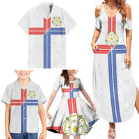 Personalized Yorkshire Celtic Heritage Family Matching Summer Maxi Dress and Hawaiian Shirt Cross Style - Wonder Print Shop