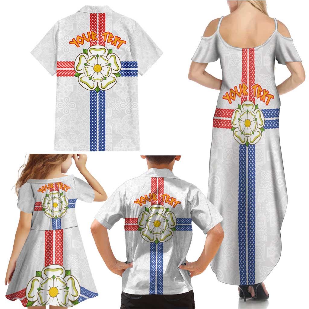 Personalized Yorkshire Celtic Heritage Family Matching Summer Maxi Dress and Hawaiian Shirt Cross Style - Wonder Print Shop