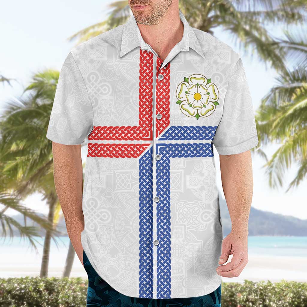 Personalized Yorkshire Celtic Heritage Hawaiian Shirt Cross Style - Wonder Print Shop