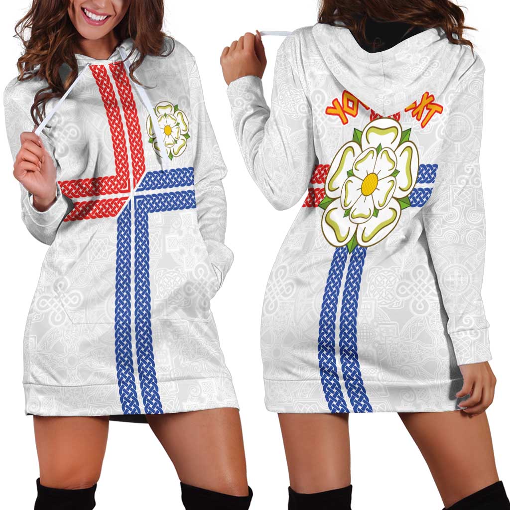 Personalized Yorkshire Celtic Heritage Hoodie Dress Cross Style - Wonder Print Shop