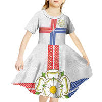 Personalized Yorkshire Celtic Heritage Kid Short Sleeve Dress Cross Style - Wonder Print Shop