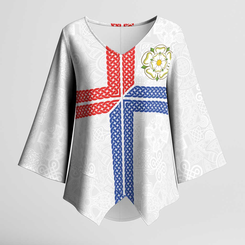 Personalized Yorkshire Celtic Heritage Kimono Sleeve Blouse Cross Style - Wonder Print Shop