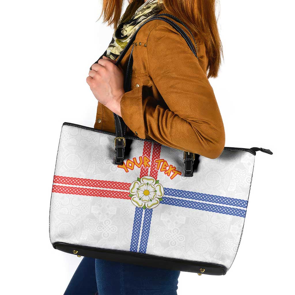 Personalized Yorkshire Celtic Heritage Leather Tote Bag Cross Style - Wonder Print Shop