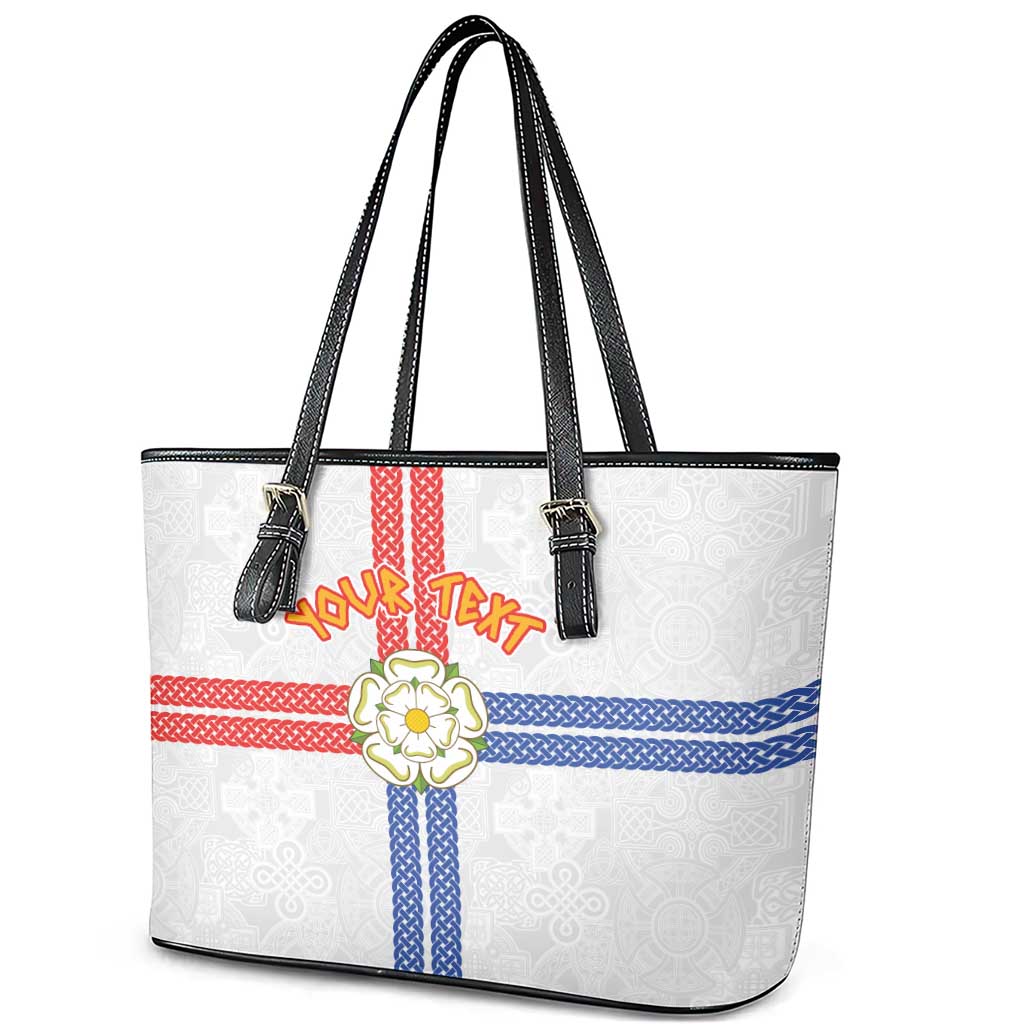 Personalized Yorkshire Celtic Heritage Leather Tote Bag Cross Style - Wonder Print Shop