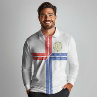 Personalized Yorkshire Celtic Heritage Long Sleeve Polo Shirt Cross Style - Wonder Print Shop